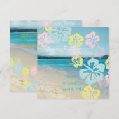 Invitation Mariage à destination sur une plage de sable avec (Devant / Derrière)