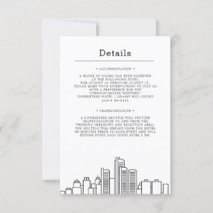 Invitation Mariage à Détroit Détails pour les invités