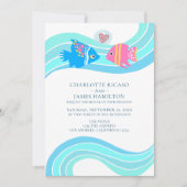 Invitation Mariage à deux poissons tropicaux (Devant)