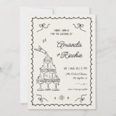 Invitation Mariage à Doodle Tour Champagne Joueur Whimsical (Devant)