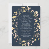 Invitation Mariage à double arche de la marine fleur sauvage (Devant)