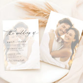 Invitation Mariage à double face de la photo de superposition