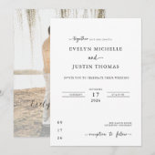 Invitation Mariage à écriture minimale (Devant / Derrière)