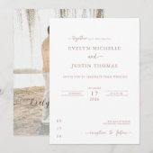 Invitation Mariage à écriture minimale (Devant / Derrière)