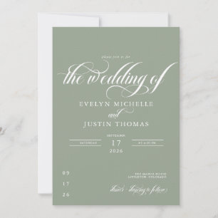 Invitation Mariage à écriture minimale