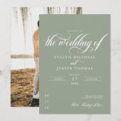 Invitation Mariage à écriture minimale (Devant / Derrière)