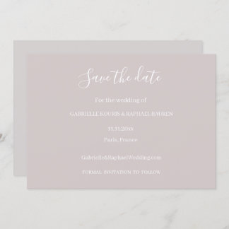 Invitation Mariage à Faire Part Rose Poussiéreux Gris et Blan