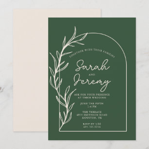 Invitation Mariage À feuillage persistant à arches de Bohême