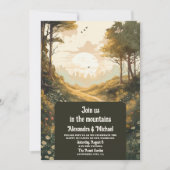 Invitation Mariage À feuillage persistant Rustic Mountain For (Devant)