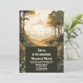 Invitation Mariage À feuillage persistant Rustic Mountain For (Debout devant)