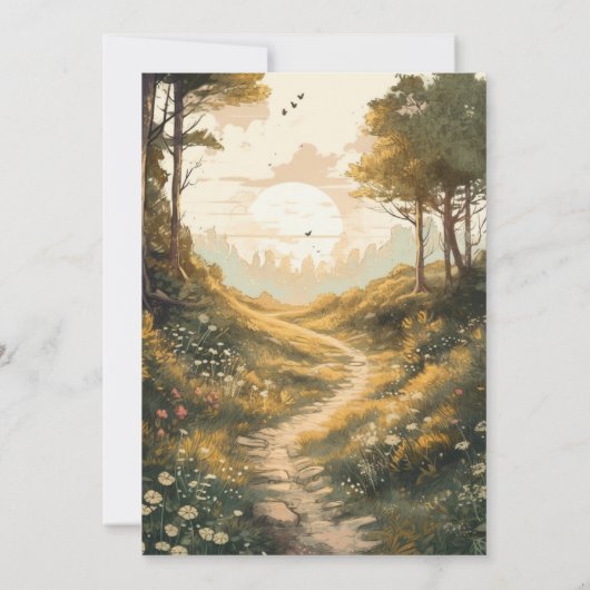 Invitation Mariage À feuillage persistant Rustic Mountain For (Dos)