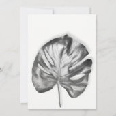 Invitation mariage à feuilles d'argent tropical moderne (Dos)