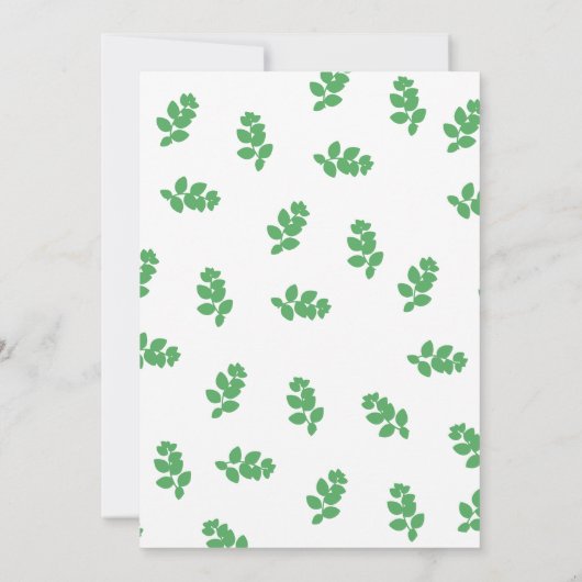 Invitation Mariage à feuilles vertes (Dos)