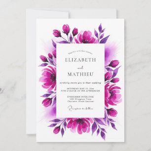 Invitation Mariage à Fleur de Magnétique Peint