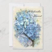 Invitation Mariage à fleurs Blue Hydrangea (Devant)