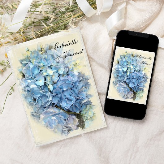 Invitation Mariage à fleurs Blue Hydrangea