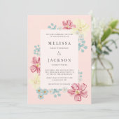 Invitation Mariage à fleurs claires et brillantes (Debout devant)