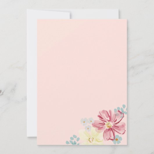 Invitation Mariage à fleurs claires et brillantes (Dos)