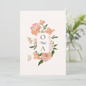 Invitation Mariage à fleurs de pêche (Debout devant)