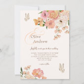 Invitation Mariage à fleurs de pêche (Dos)
