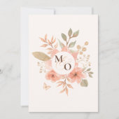 Invitation Mariage à fleurs de pêche rose (Devant)