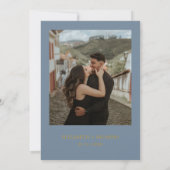 Invitation Mariage à fleurs de printemps bleu bleu marine Dus (Dos)