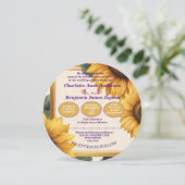 Invitation Mariage à fleurs de tournesols (Debout devant)