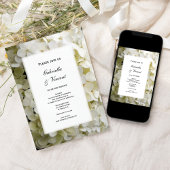 Invitation Mariage à fleurs d'Hydrangea blanc
