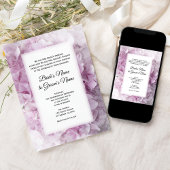 Invitation Mariage à fleurs d'Hydrangea rose
