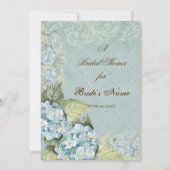 Invitation Mariage à fleurs florales Aqua Blue Hydrangea Swir (Dos)