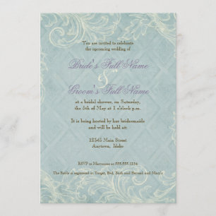 Invitation Mariage à fleurs florales Aqua Blue Hydrangea Swir