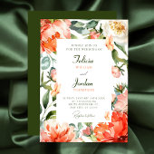 Invitation Mariage à fleurs florales vert orange