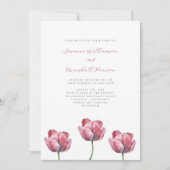 Invitation mariage à fleurs minimes élégant (Devant)