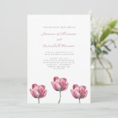 Invitation mariage à fleurs minimes élégant (Debout devant)