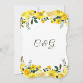 Invitation Mariage à fleurs rose jaune d'été (Dos)