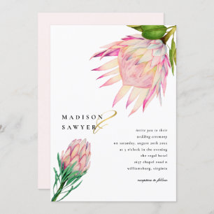 Invitation Mariage à fleurs roses de King Protea