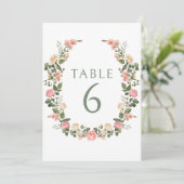 Invitation Mariage à fleurs roses rose (Debout devant)