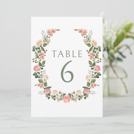 Invitation Mariage à fleurs roses rose (Debout devant)