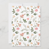 Invitation Mariage à fleurs roses rose (Dos)