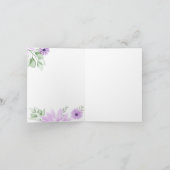 Invitation Mariage à fleurs violet d'aquarelle (Intérieur)