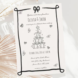 Invitation Mariage à griffes à main fantaisie