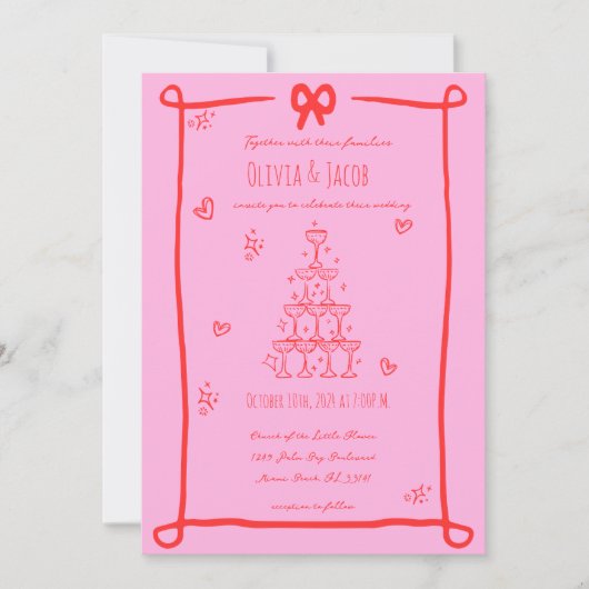 Invitation Mariage à griffes à main fantaisie (Devant)