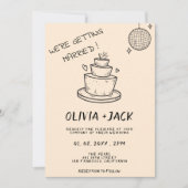 Invitation Mariage à griffes de gâteau dessiné à la main rétr (Devant)
