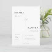 Invitation Mariage à Grille de Monogramme Moderne (Debout devant)