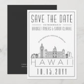Invitation Mariage à Hawaï Silhouette stylisée de la ville Ca (Devant / Derrière)
