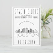 Invitation Mariage à Houston | Encart "Save the Date" avec si (Debout devant)