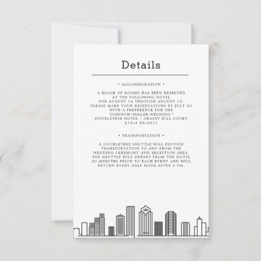 Invitation Mariage à Houston | Informations pour les invités (Devant)