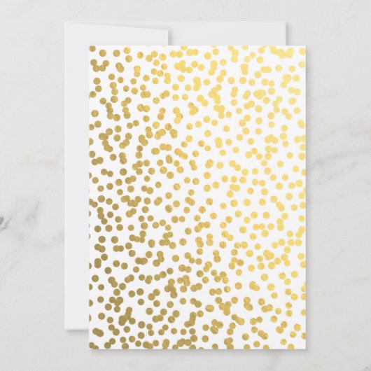 Invitation Mariage à huile Confetti blanc et or (Dos)
