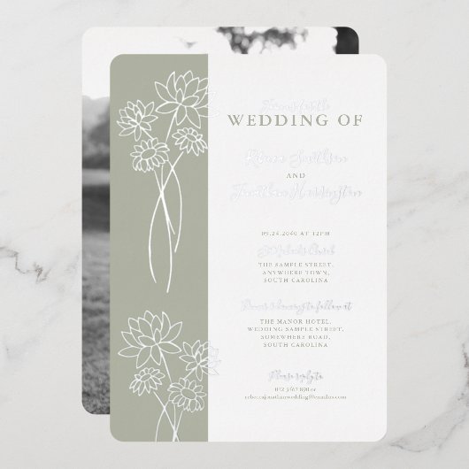 Invitation Mariage à huile de  de la plante d'arge (Recto/Verso)