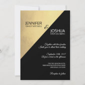 Invitation Mariage à huile noir & or moderne unique (Devant)